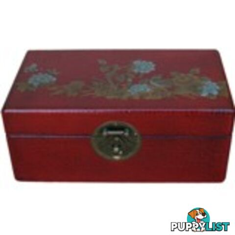 Red Flower Painted Chinese Decoration Box