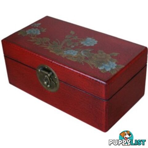 Red Flower Painted Chinese Decoration Box