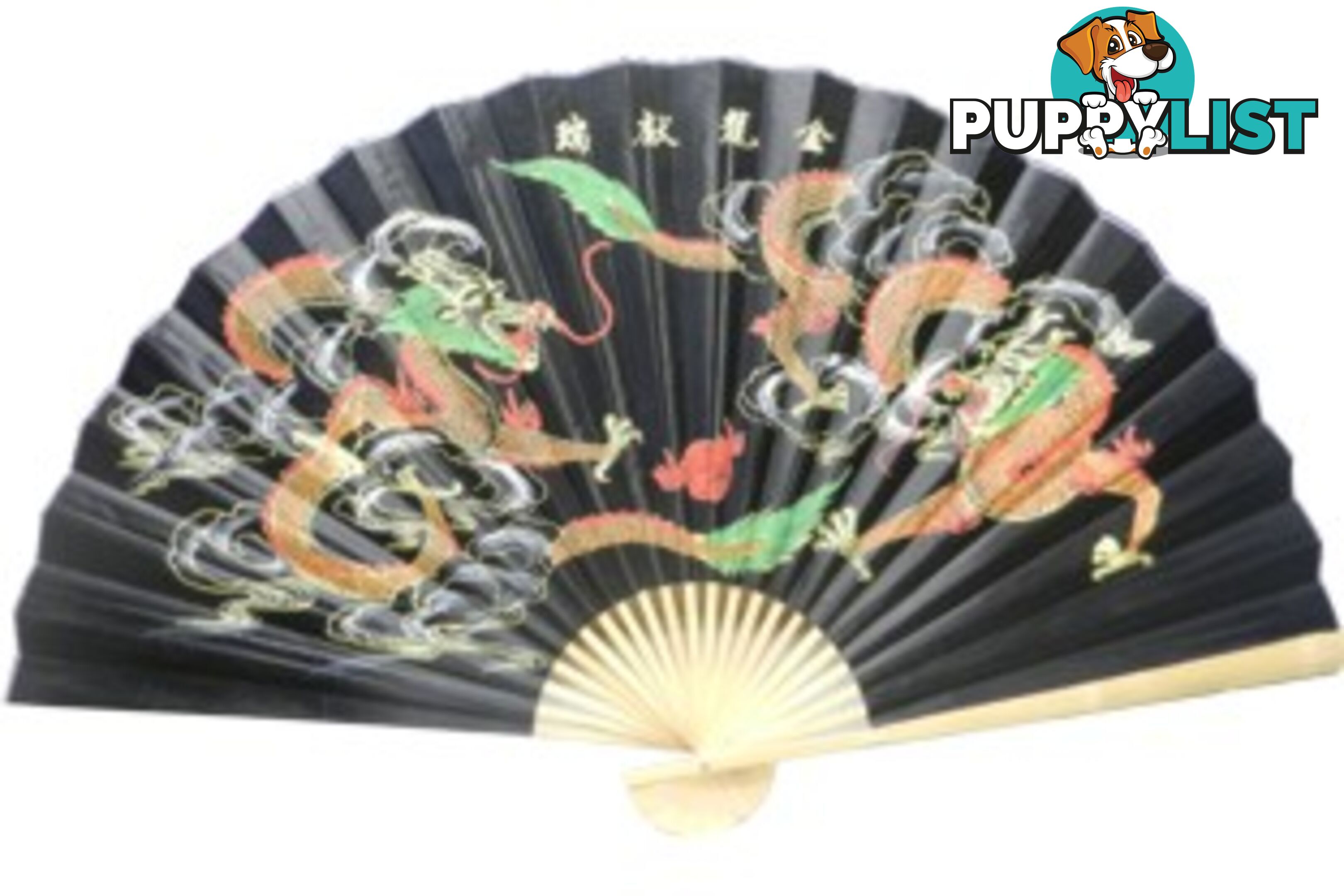 Oriental Dragon Bamboo Wall Hanging Fan