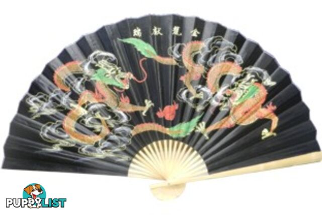 Oriental Dragon Bamboo Wall Hanging Fan