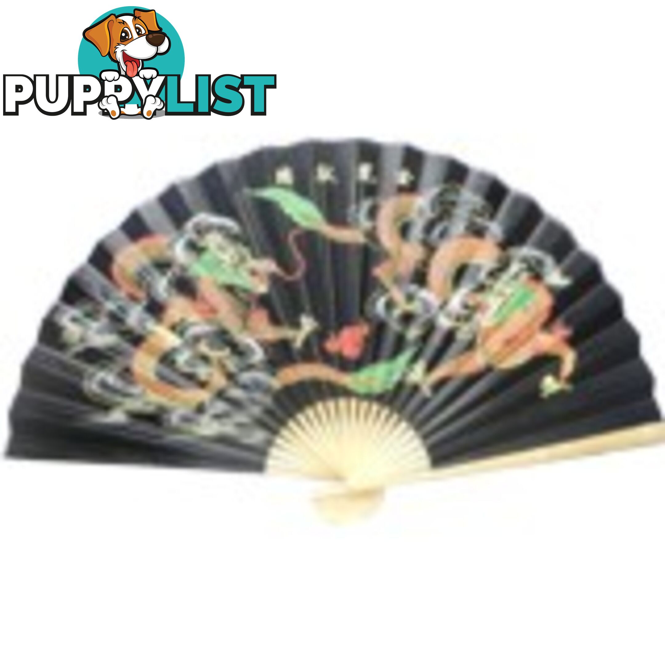 Oriental Dragon Bamboo Wall Hanging Fan