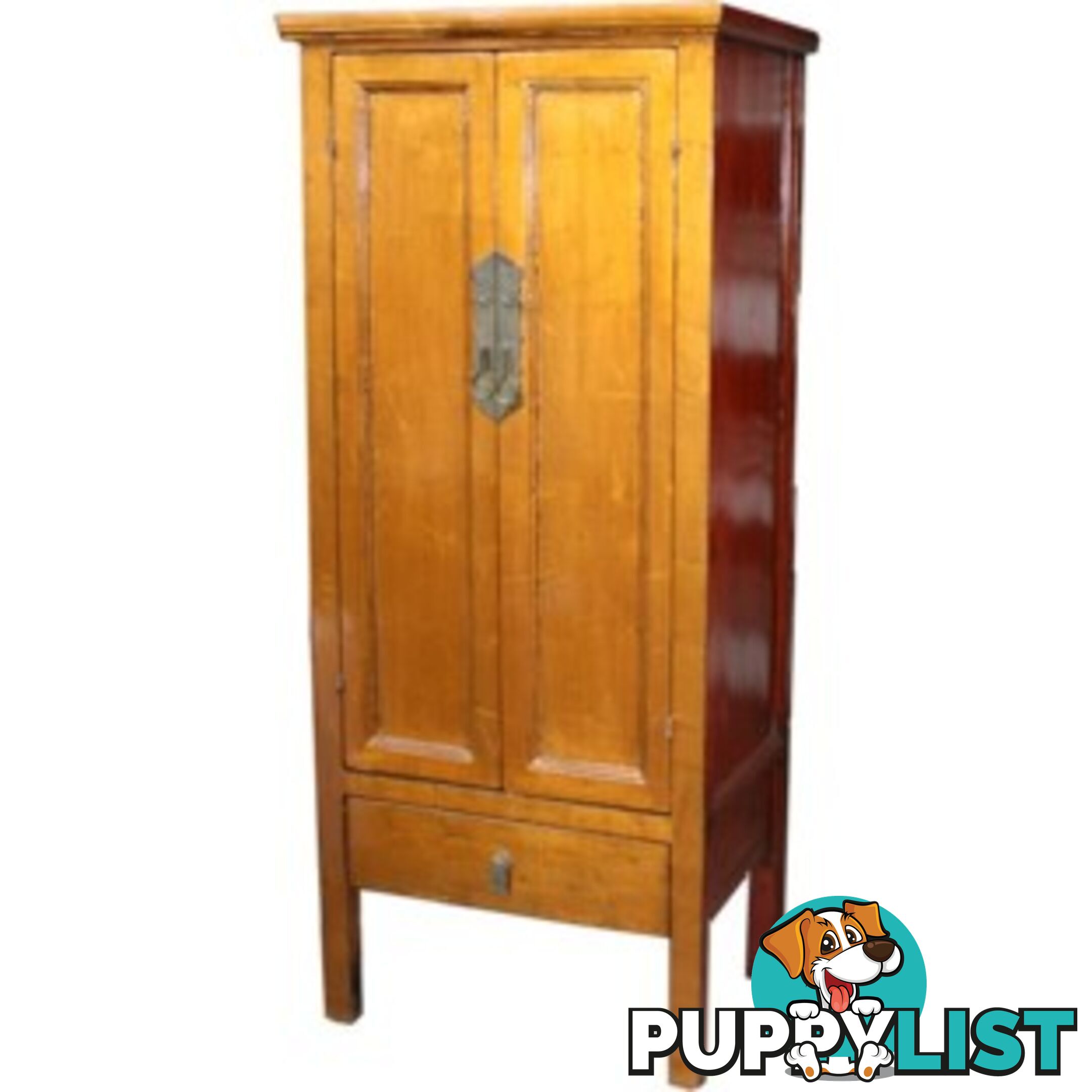 Chinese Gold leaf Wooden Slim Cabinet