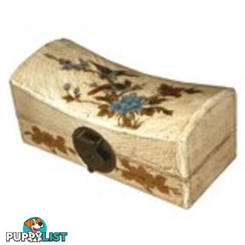 Beige Painted Flora Chinese Jewellery Box