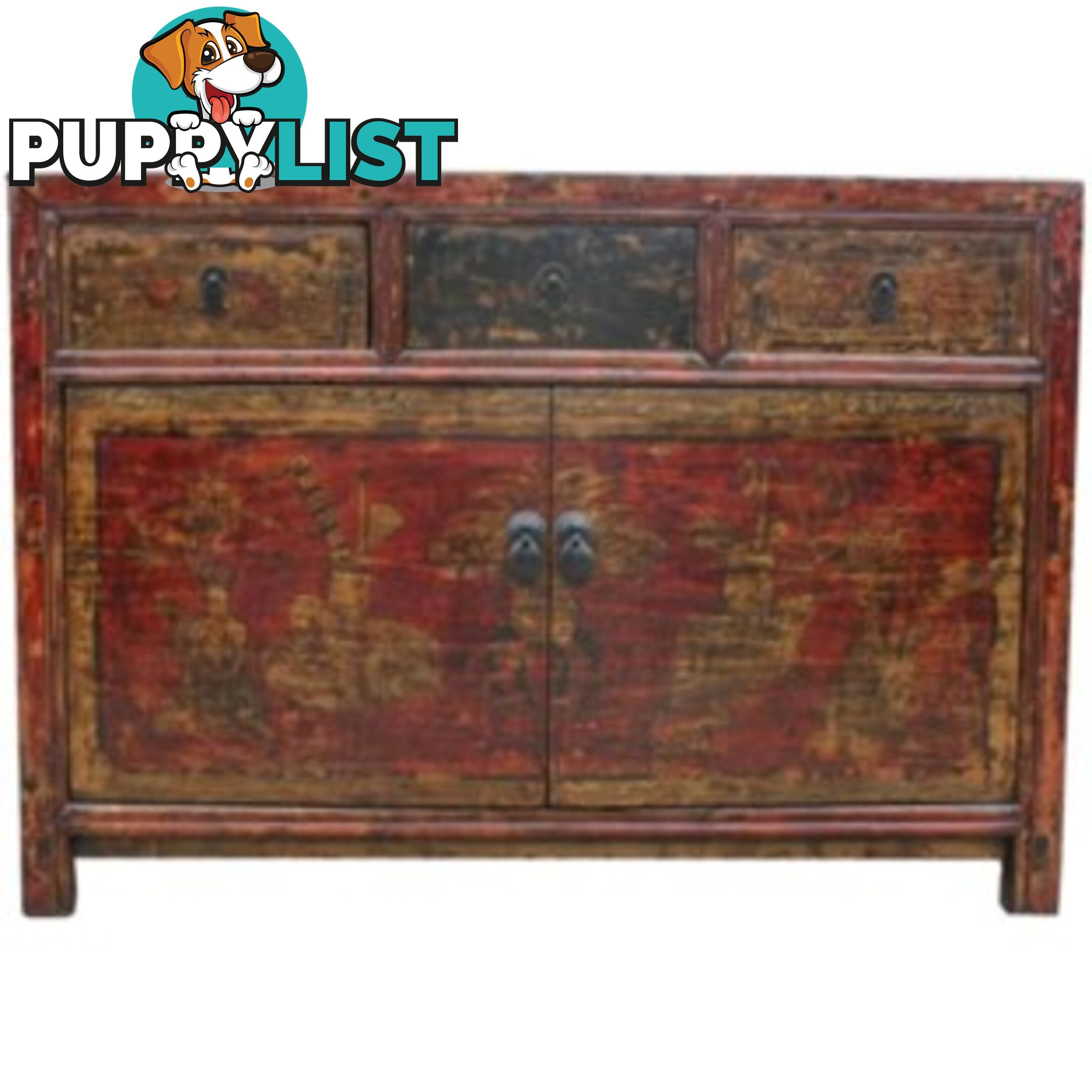 Original Mongolian Painted Sideboard