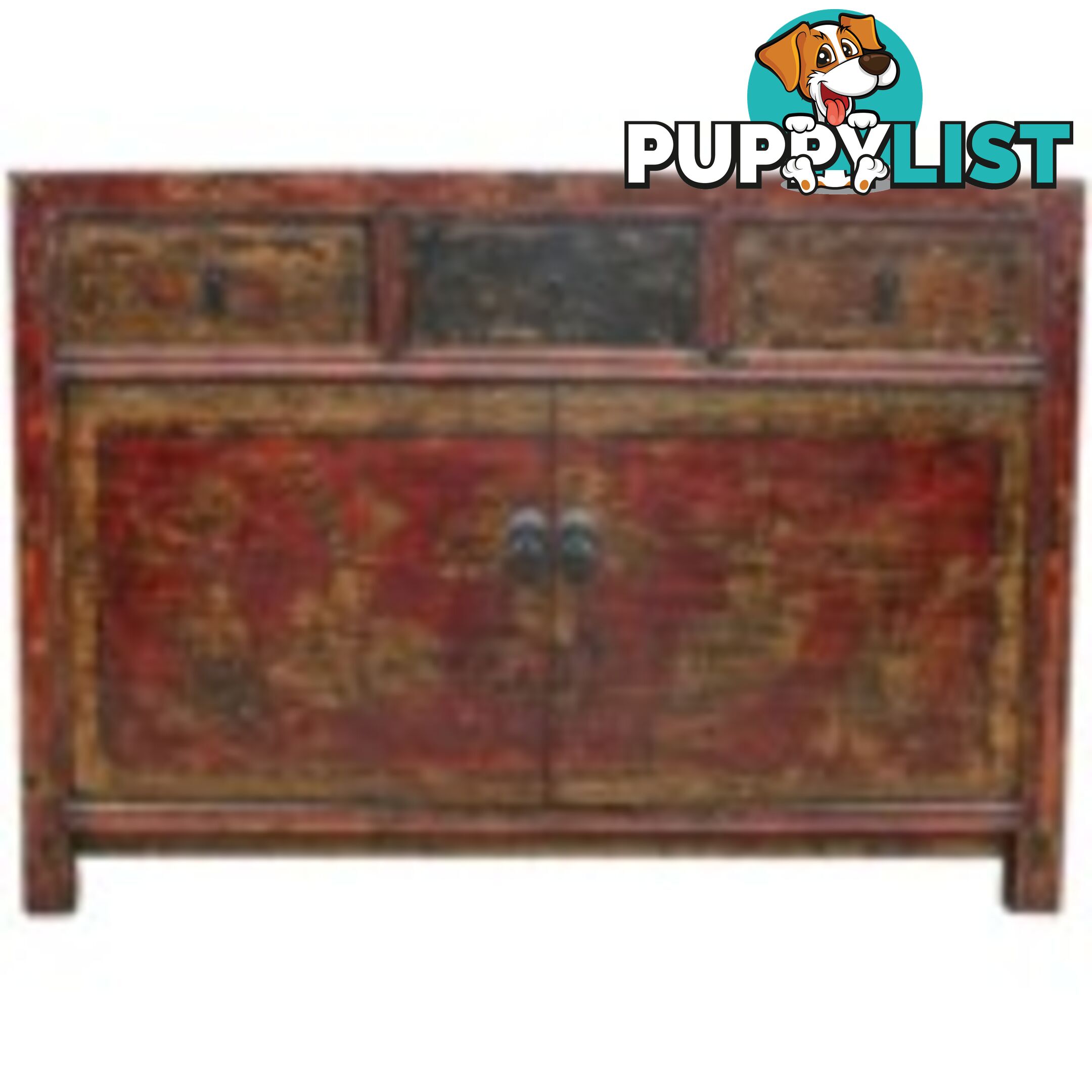 Original Mongolian Painted Sideboard