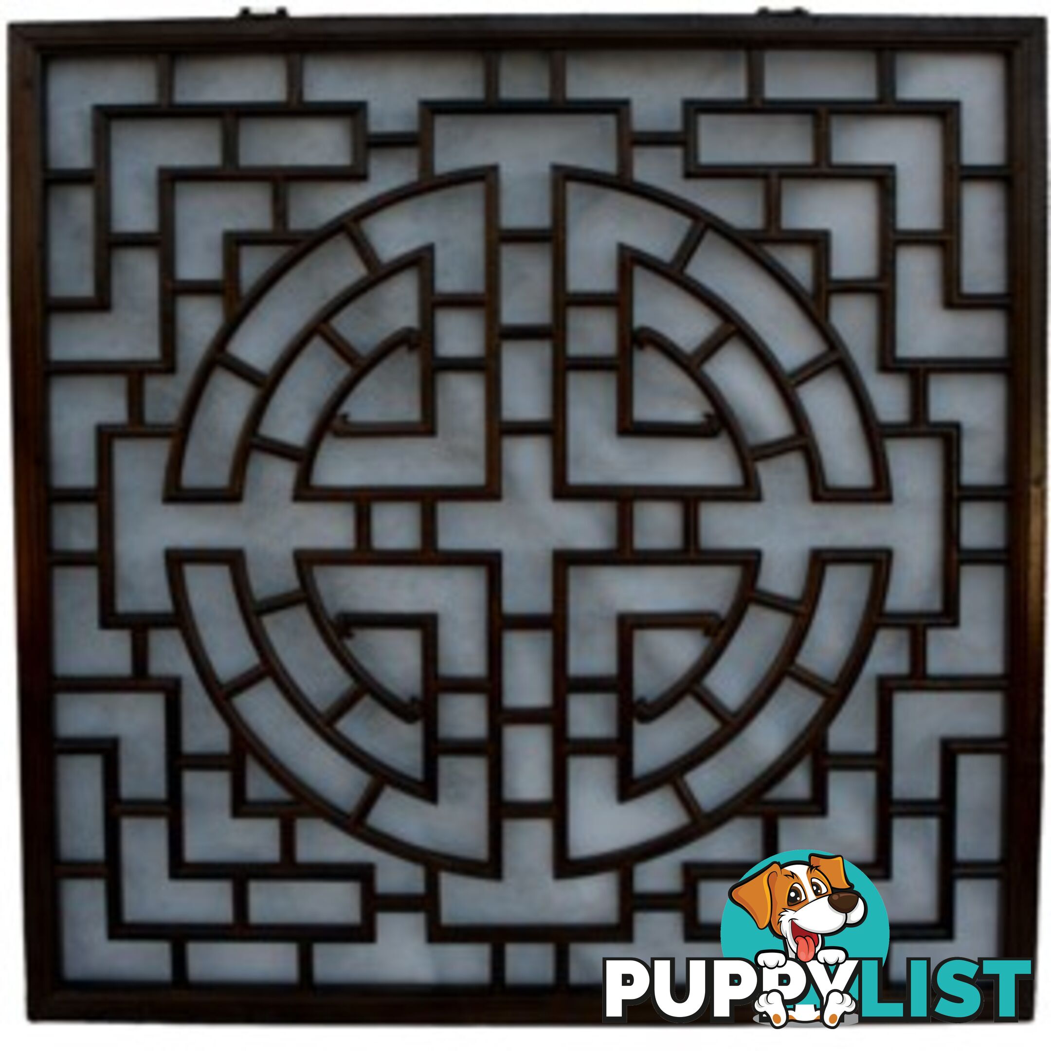 New Chinese Art Square Lattice Wall Hanging Screen