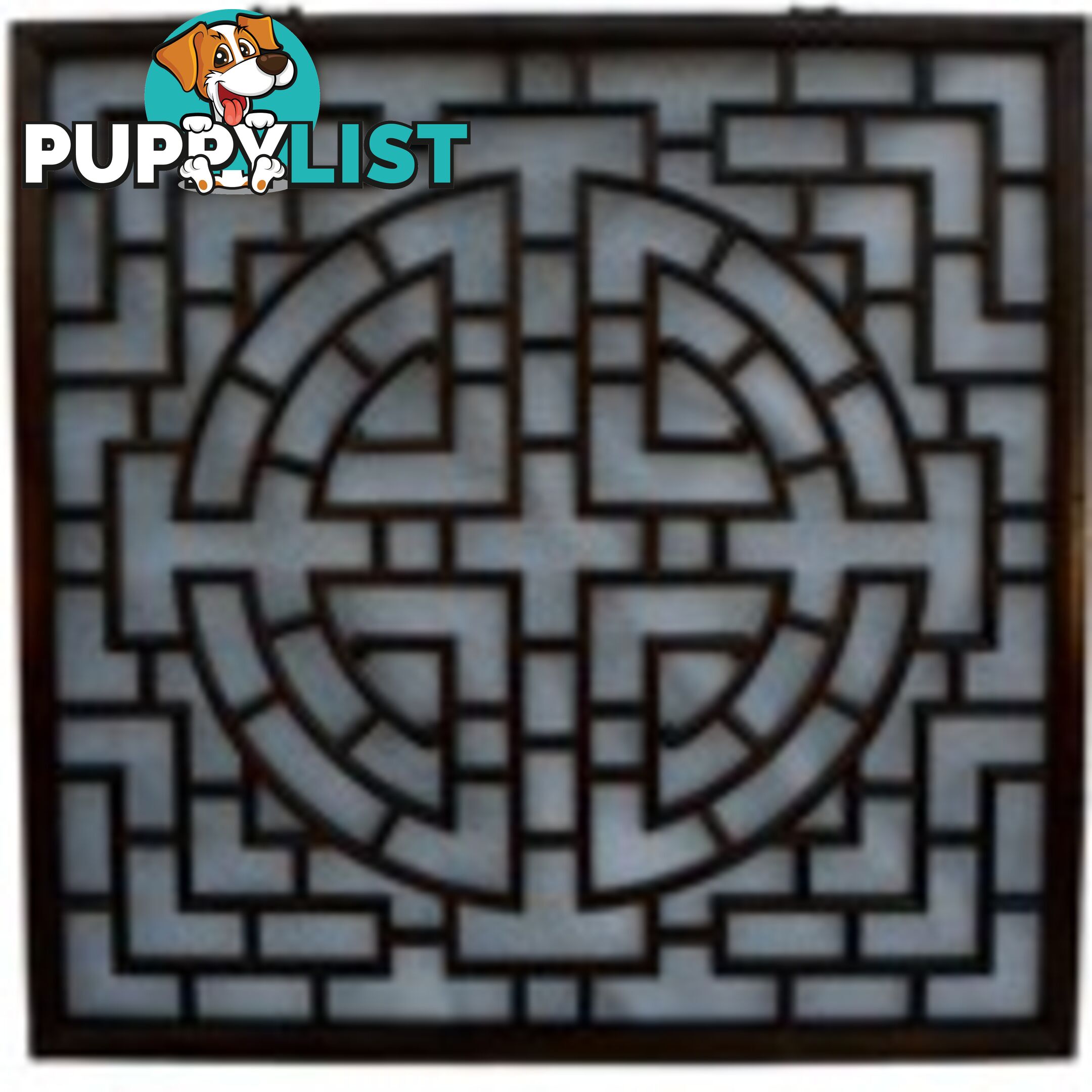 New Chinese Art Square Lattice Wall Hanging Screen