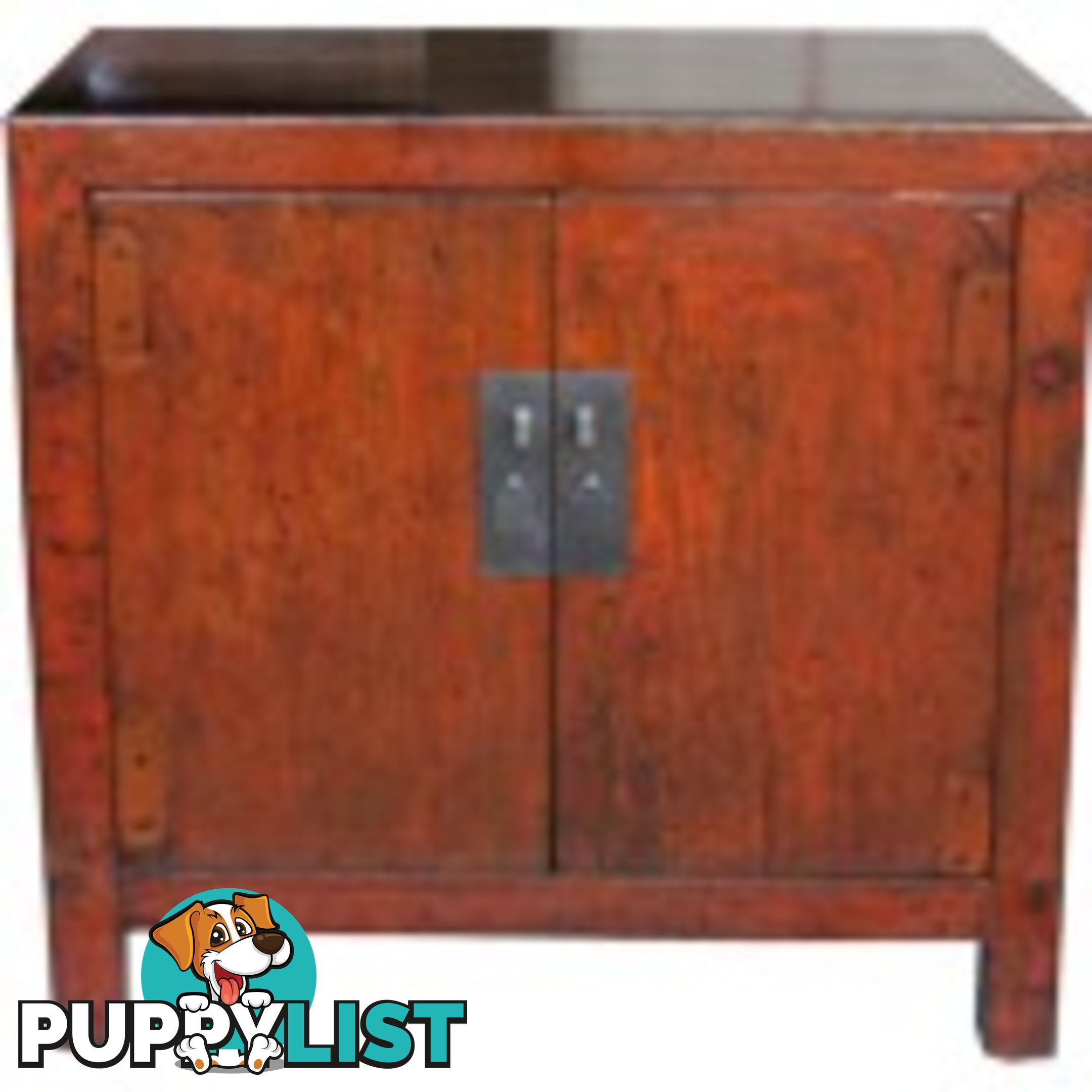 Chinese Orange Side Cabinet