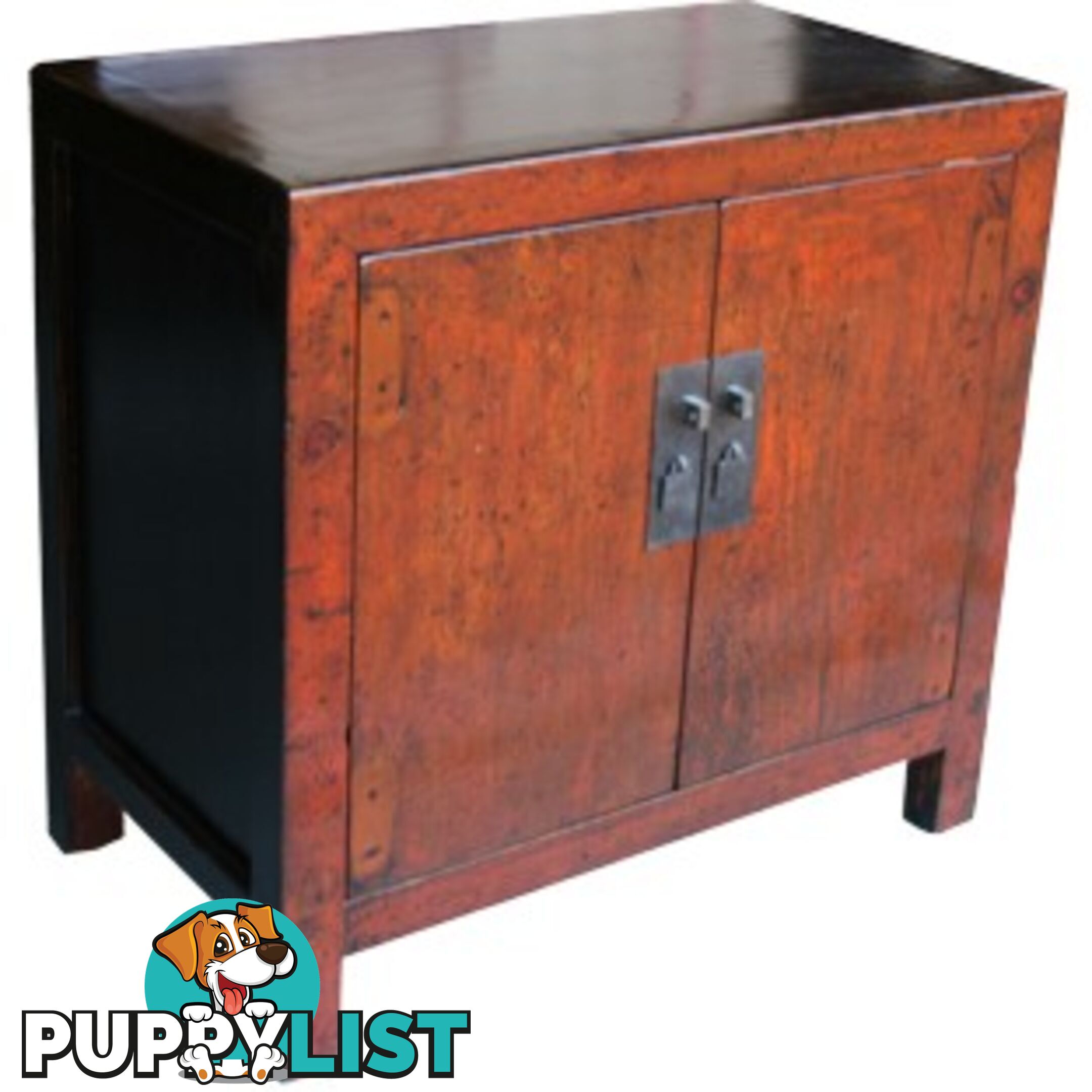 Chinese Orange Side Cabinet