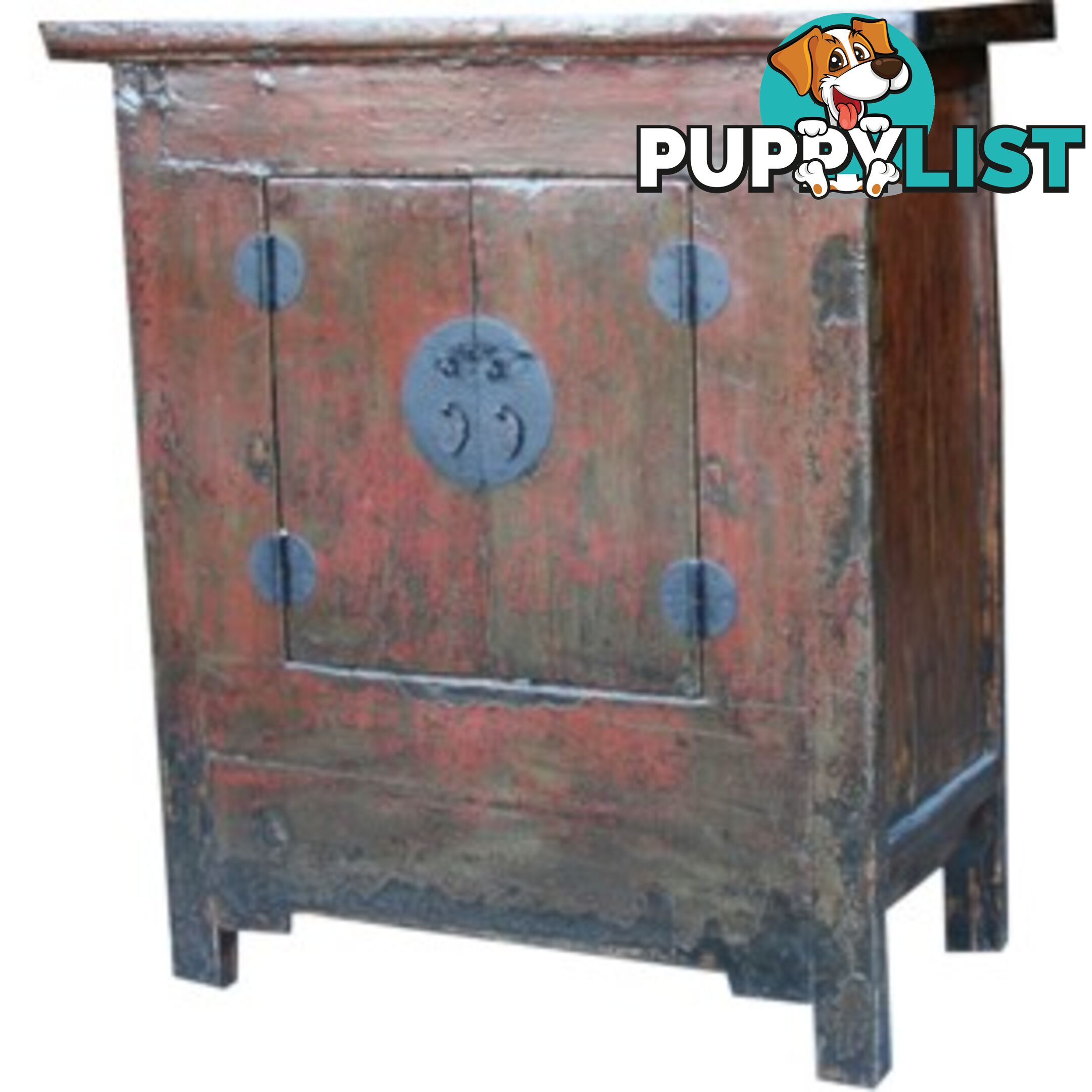 Original Red Medium Chinese Cabinet