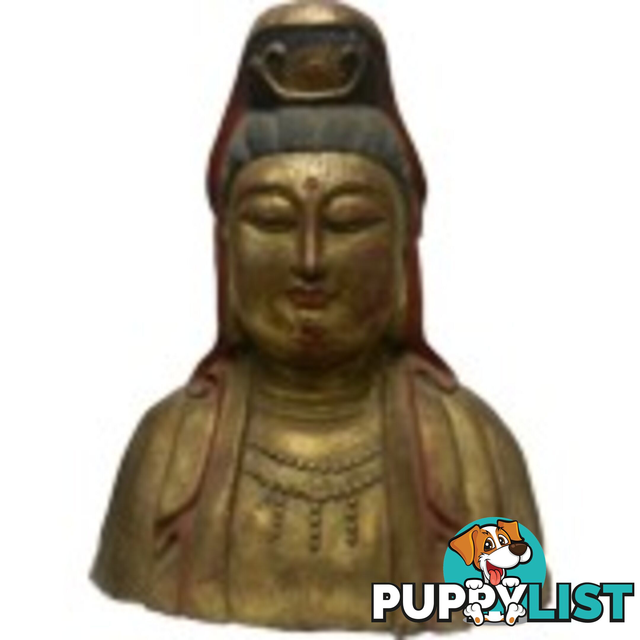 Wooden Gilted Guan Yin Statue - God of Mercy