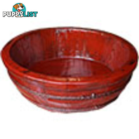 Chinese Red Lacquer Wood Water Basin