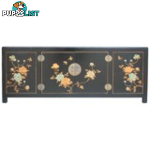 Black Painted Low Oriental TV Buffet