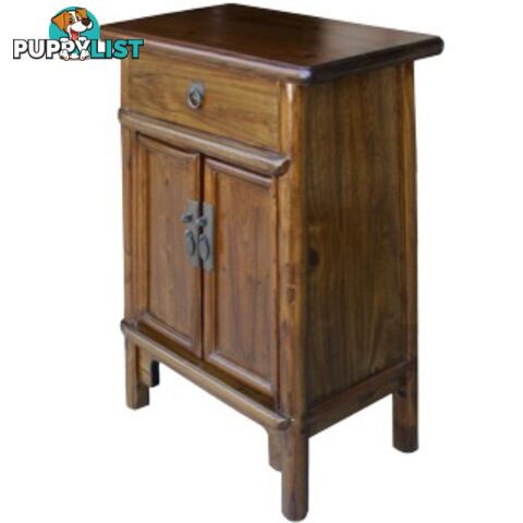 Brown Chinese Bedside Cabinet