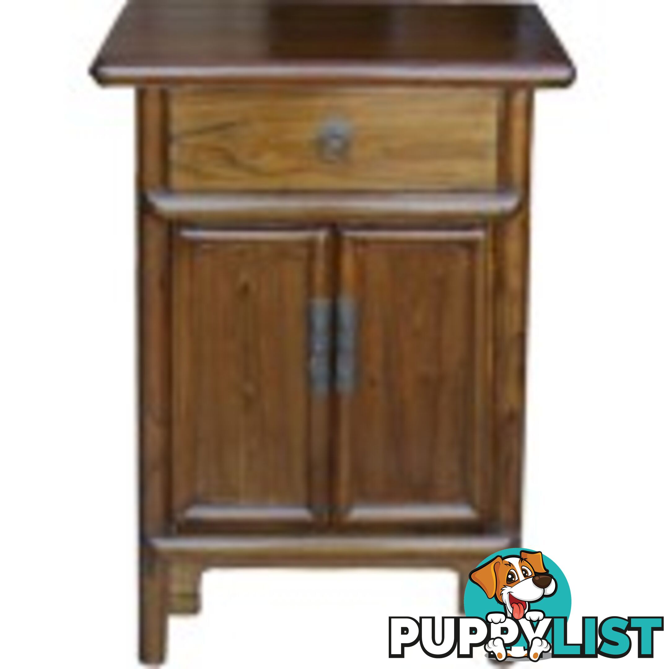 Brown Chinese Bedside Cabinet