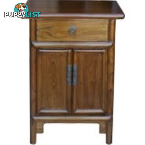 Brown Chinese Bedside Cabinet