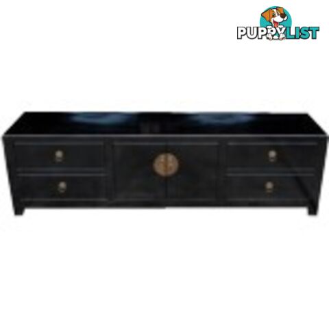 Black Low Chinese Sideboard TV Unit