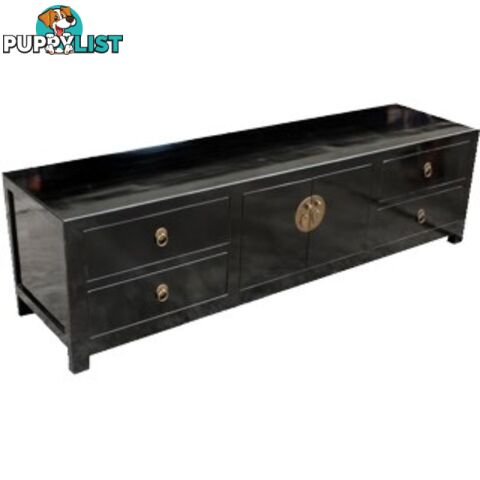 Black Low Chinese Sideboard TV Unit