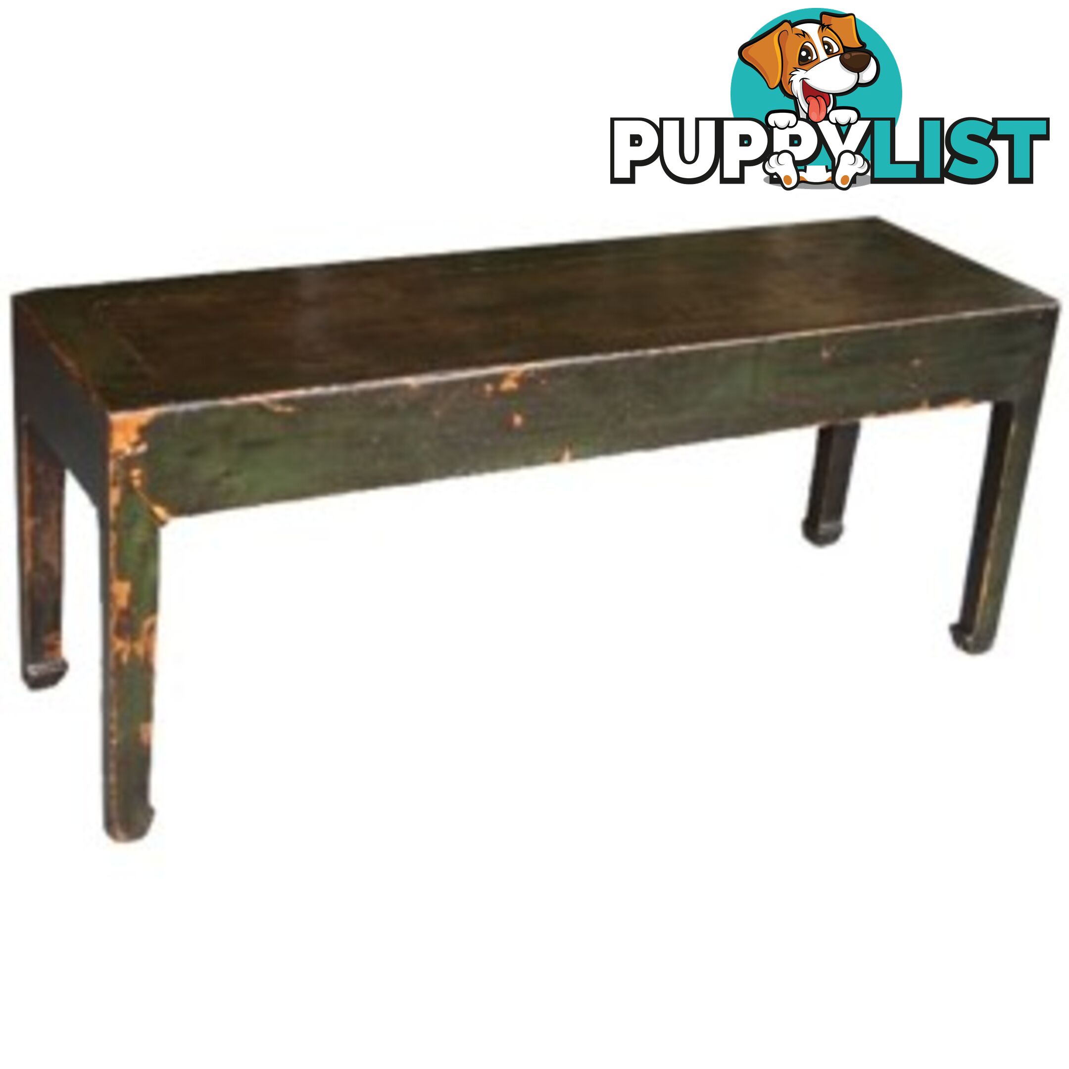 Green Original Antique Chinese Bench