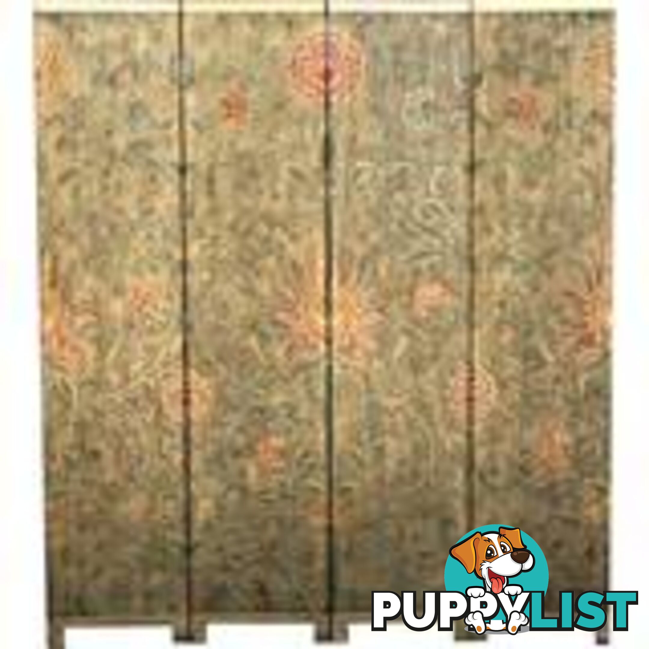 French Style Gold Room Divider - Coloured Sun Flowers