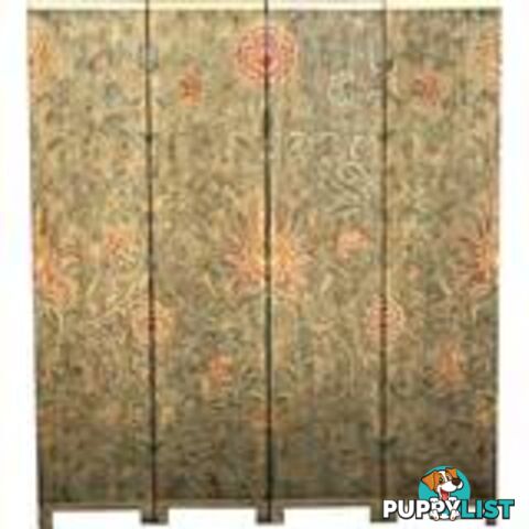 French Style Gold Room Divider - Coloured Sun Flowers