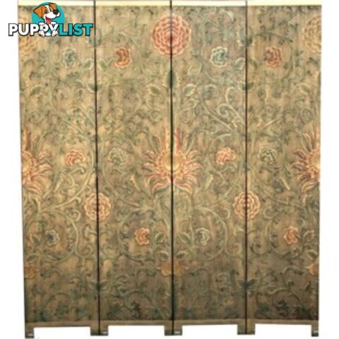 French Style Gold Room Divider - Coloured Sun Flowers