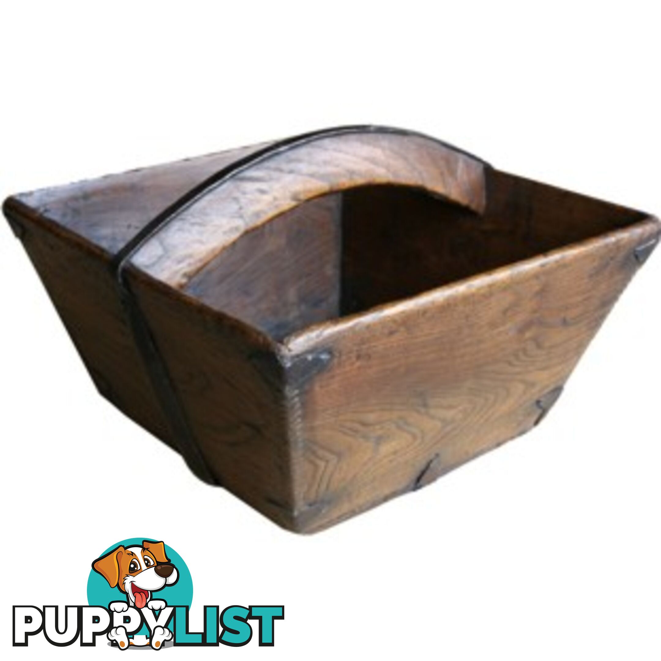 Antique Large Brown Rice Carrying Measure