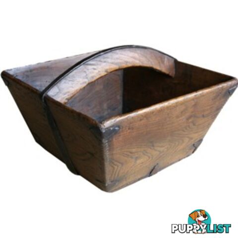 Antique Large Brown Rice Carrying Measure