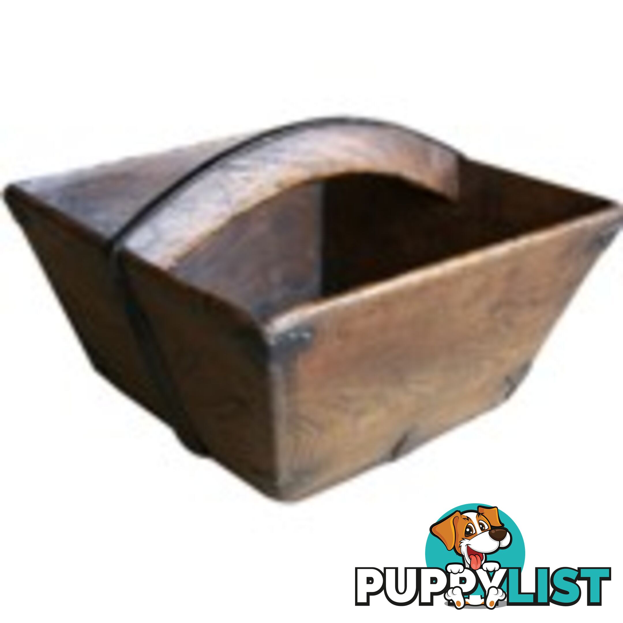 Antique Large Brown Rice Carrying Measure