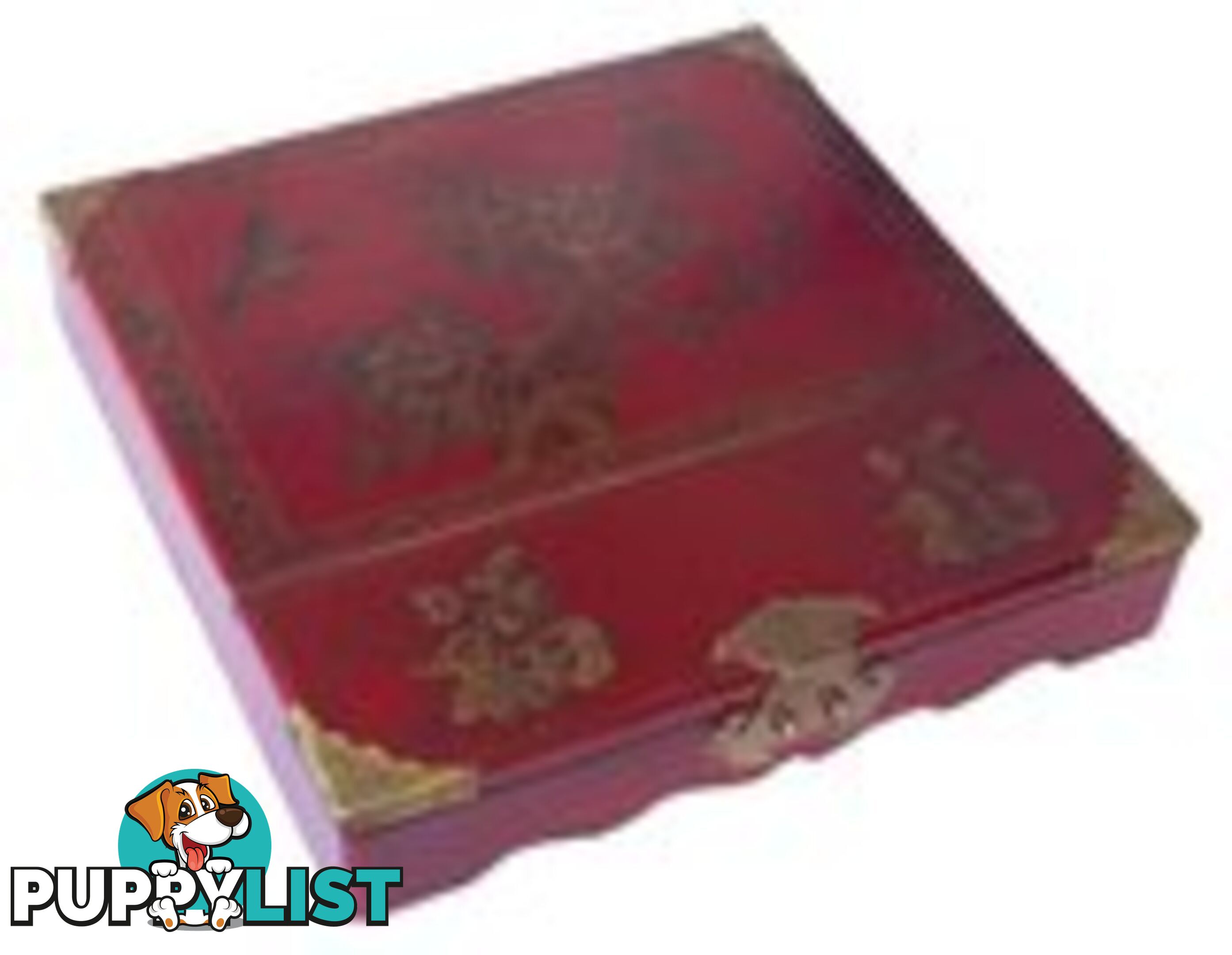 Red Chinese Painted Mirror Box