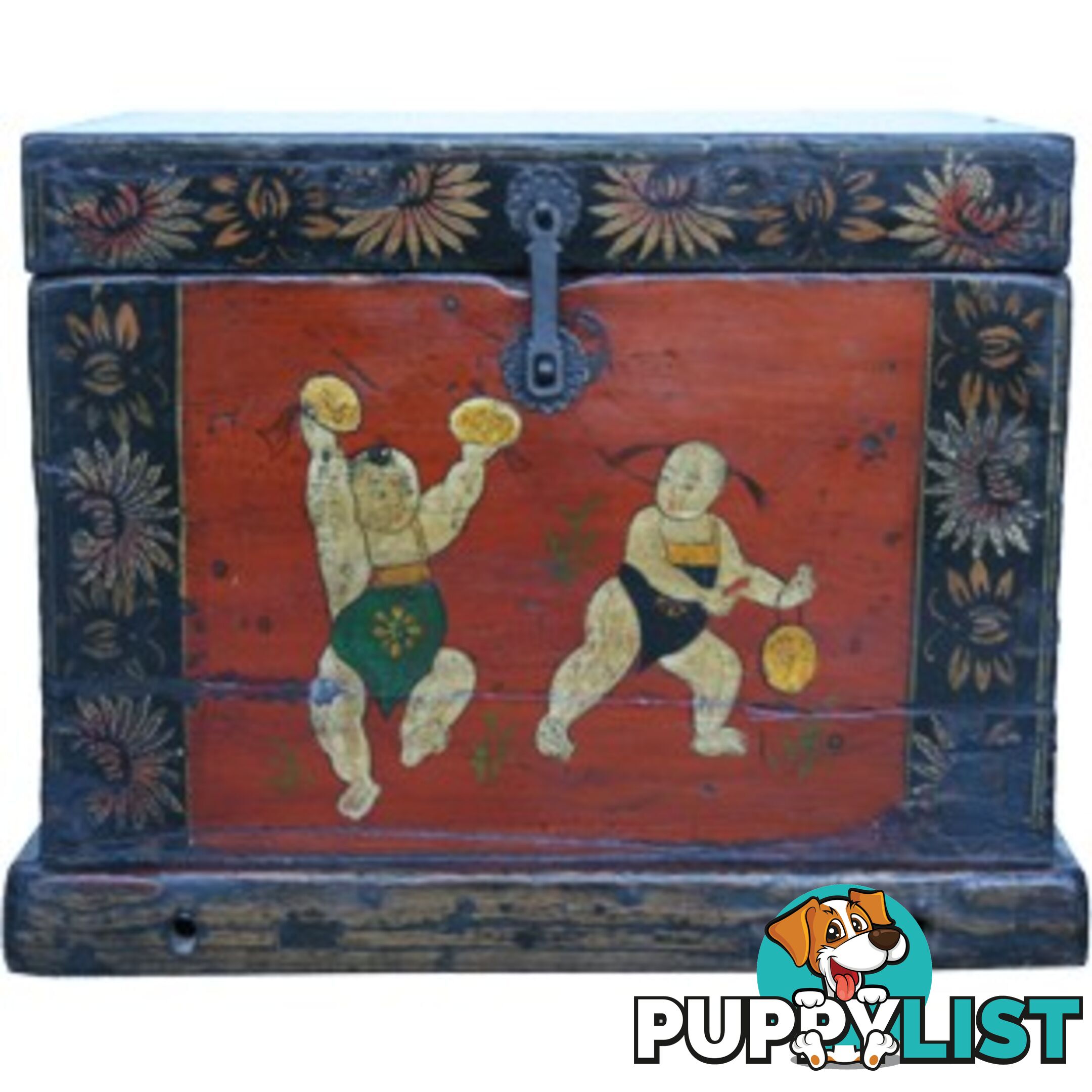 Large Chinese Antique Painted Chest