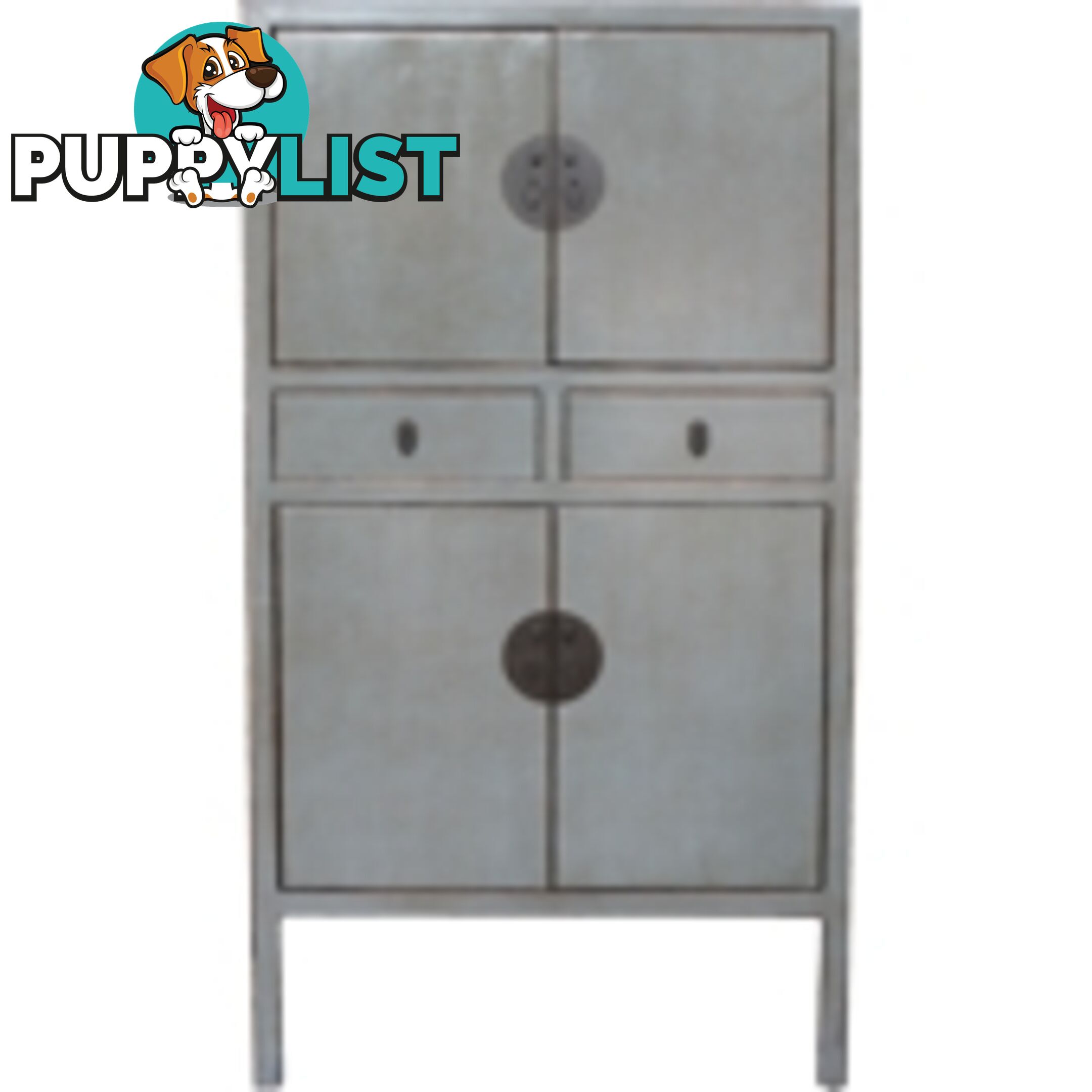 Large Grey Chinese Wedding Cabinet