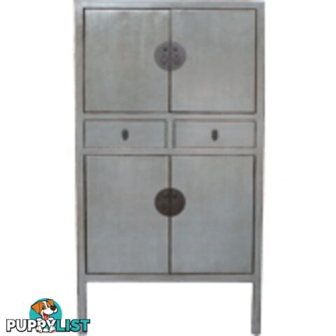 Large Grey Chinese Wedding Cabinet