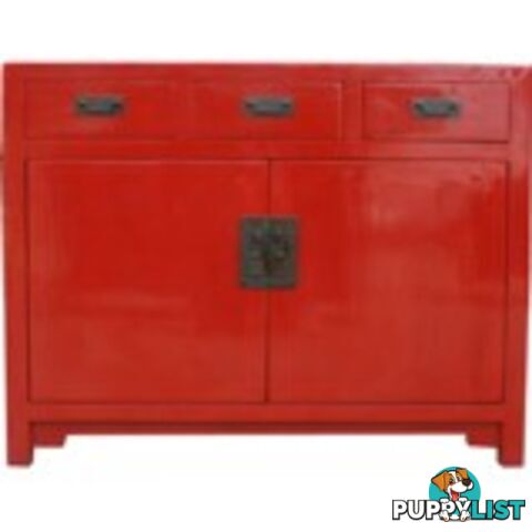 Red Chinese Sideboard Cabinet