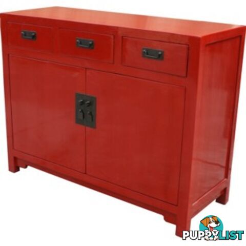 Red Chinese Sideboard Cabinet