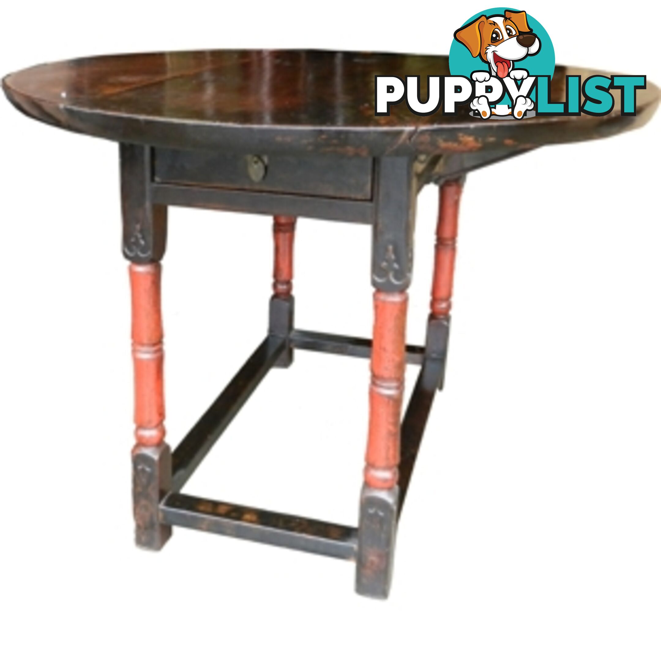 Chinese Foldable Round Dining Table with Gate Legs