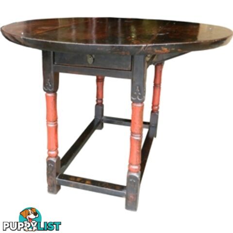 Chinese Foldable Round Dining Table with Gate Legs