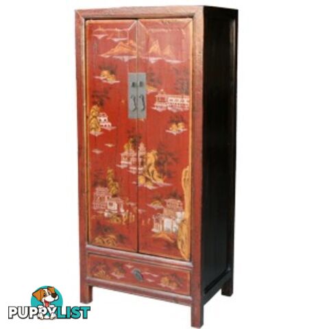 Chinese Red Medium Cabinet