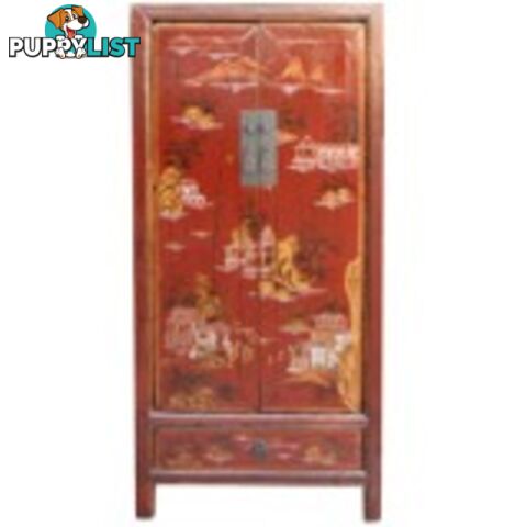 Chinese Red Medium Cabinet