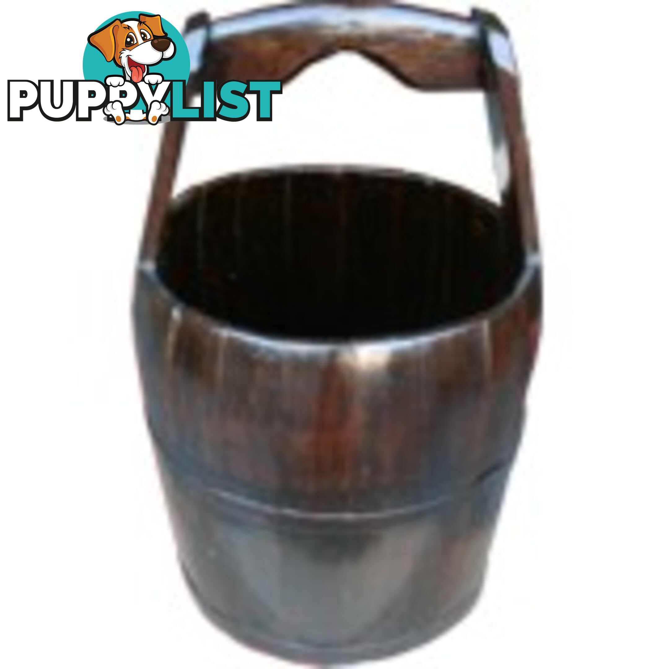 Large Round Chinese Pail with Wide Handle