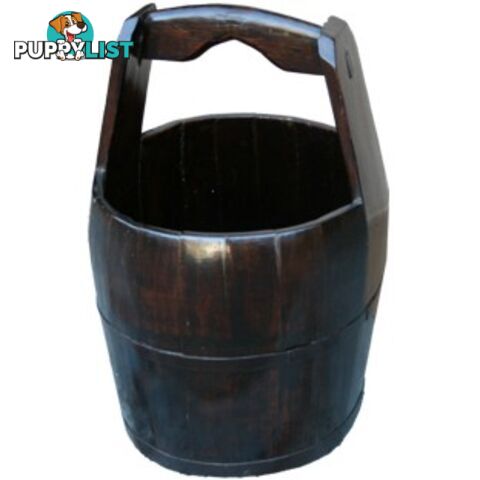Large Round Chinese Pail with Wide Handle