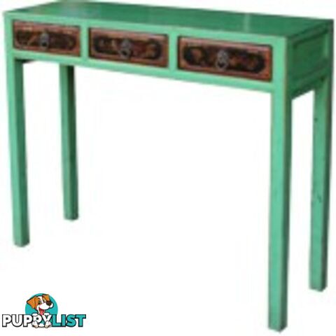 Original Chinese Console Table with 3 Painted Drawers