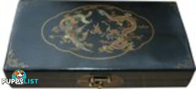 Chinese Abacus in Black Dragon & Phoenix Box