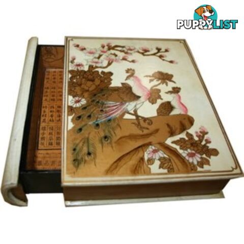 White Painted Oriental Book Shape Decoration Box