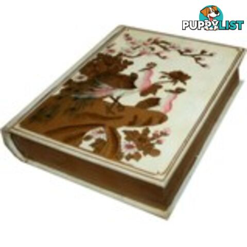 White Painted Oriental Book Shape Decoration Box