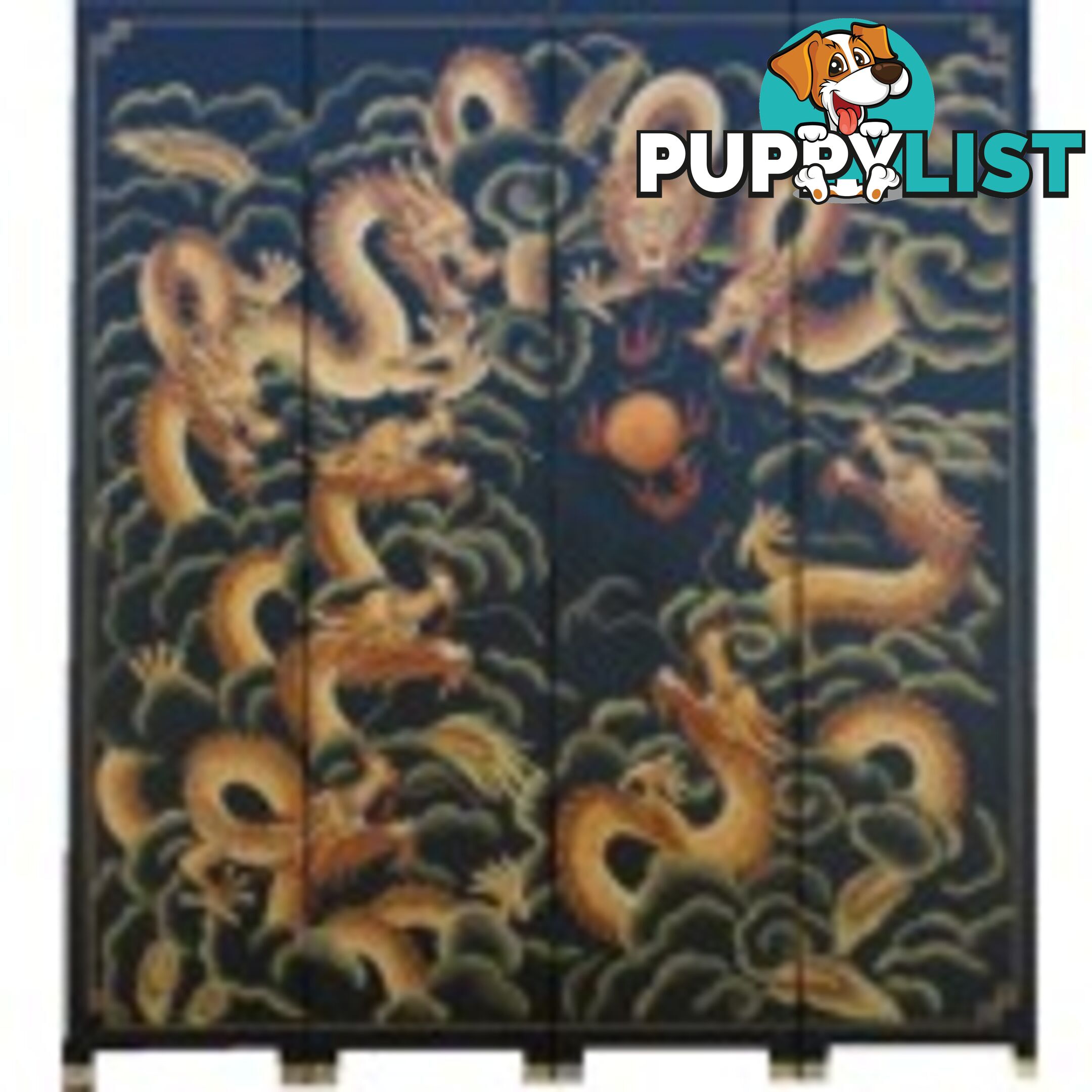 Oriental Nine Dragons Room Divider Screen