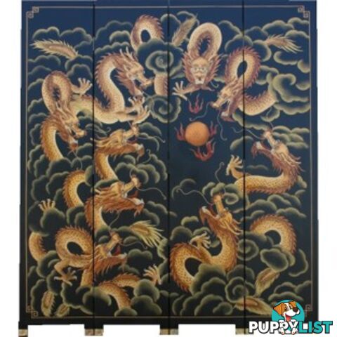 Oriental Nine Dragons Room Divider Screen