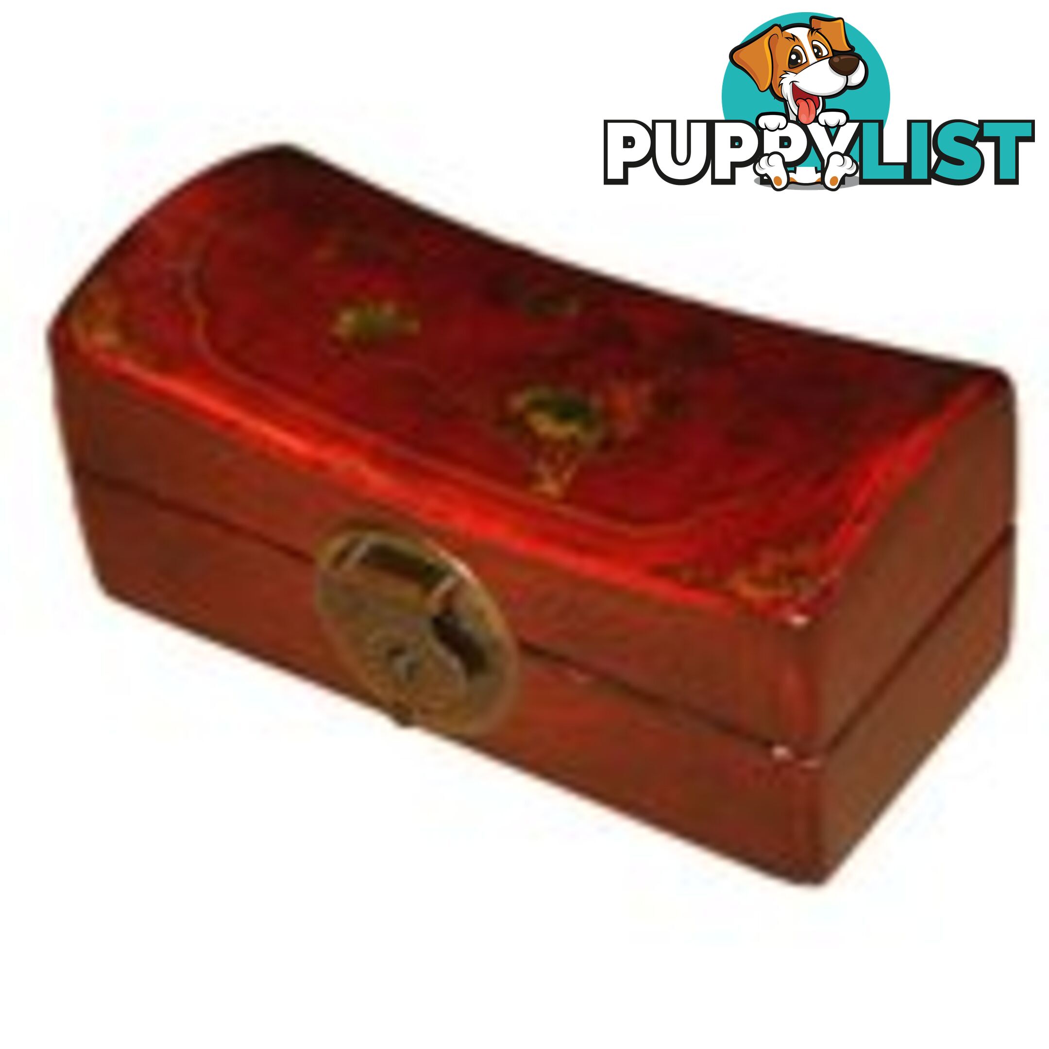 Red Painted Flora Chinese Jewellery Box