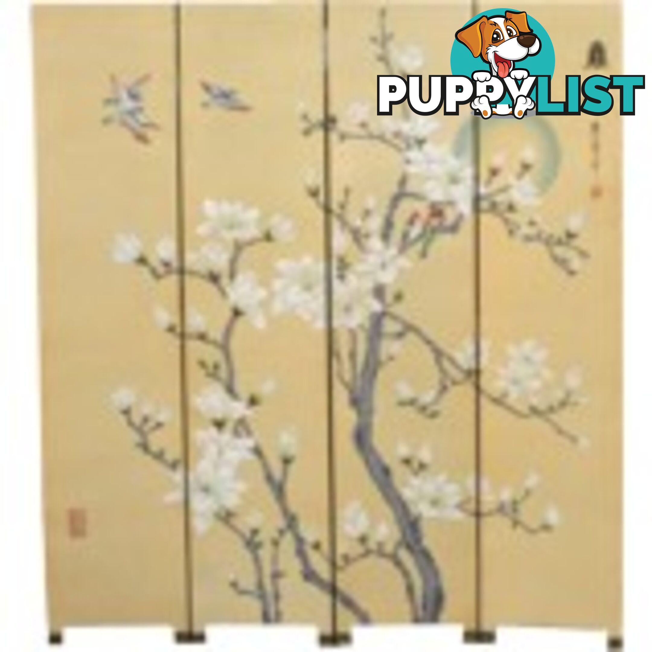 Chinese Floor Standing Room Divider - Moon in Spring