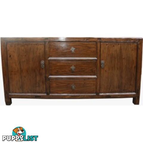 Chinese Antique Natural Elmwood Sideboard